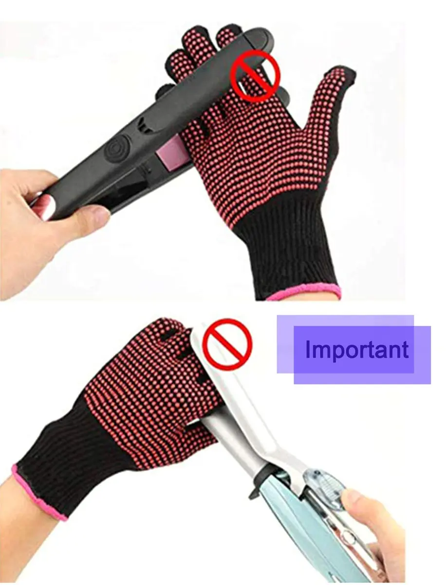 AFT90 Heat Resistant Styling Glove for Curling Iron & Flat Iron, Pink, 1 Piece | Protects Hands Up to 300°C - view 4
