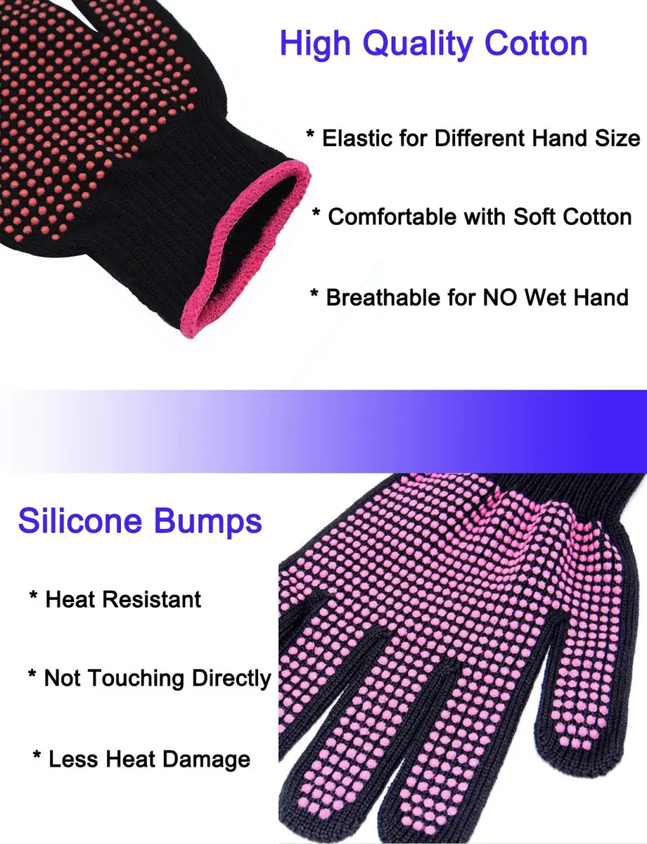 AFT90 Heat Resistant Styling Glove for Curling Iron & Flat Iron, Pink, 1 Piece | Protects Hands Up to 300°C - view 2