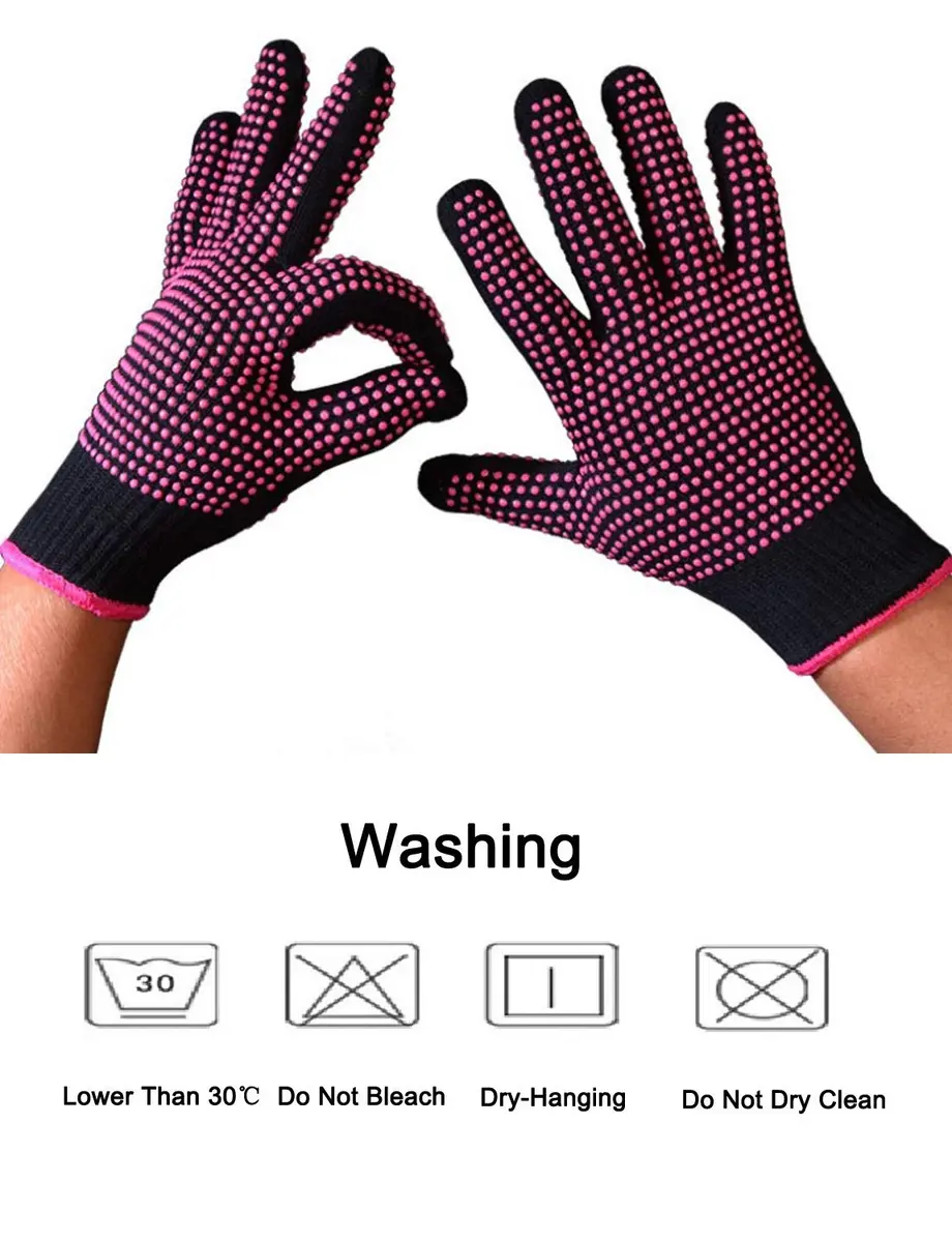 AFT90 Heat Resistant Styling Glove for Curling Iron & Flat Iron, Pink, 1 Piece | Protects Hands Up to 300°C - view 3