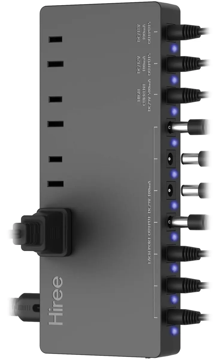 Hiree Guitar Pedal Power Supply 10 Isolated Outputs 600W | Powers Pedals & Devices - main product image