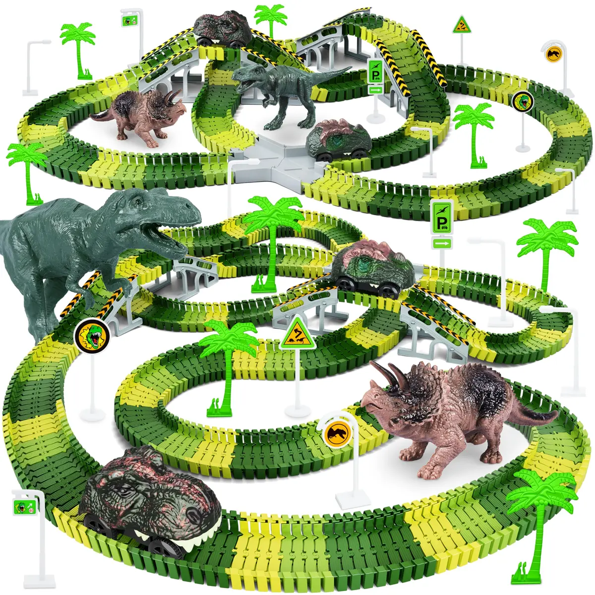 Toyk Dinosaur Toys Create A Dinosaur World Road Race | Dinosaur Track Playset for Kids - main product image