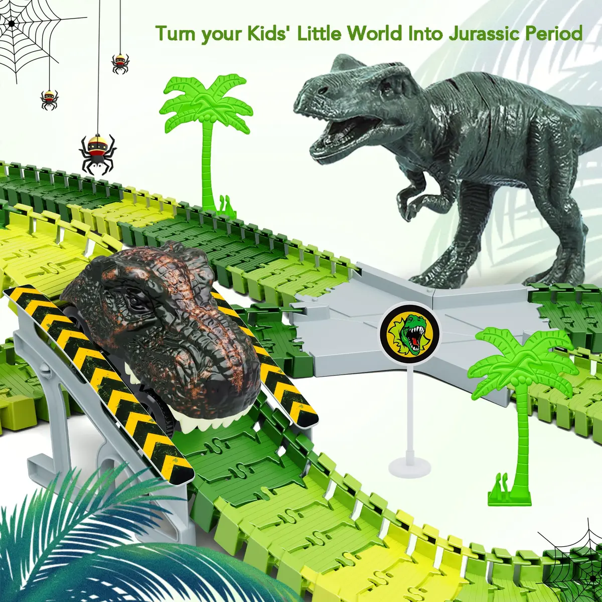 Toyk Dinosaur Toys Create A Dinosaur World Road Race | Dinosaur Track Playset for Kids - view 5