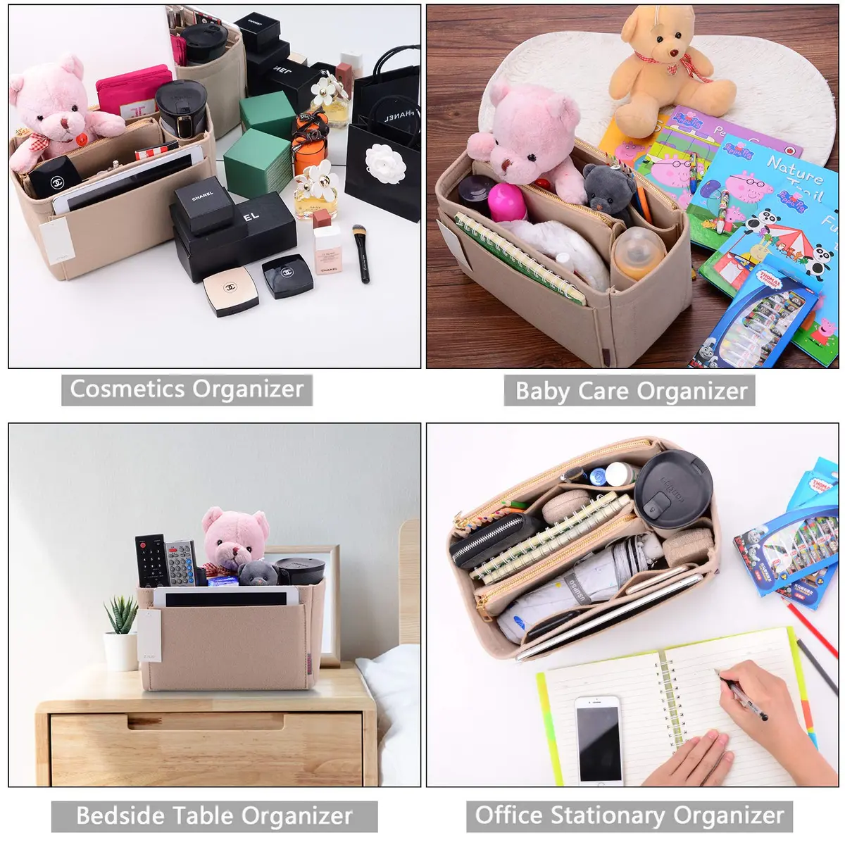 ZTUJO Slender Large Felt Purse Organizer Insert 3.35" (8.5 cm) | Keeps Handbags Shipshape - view 7