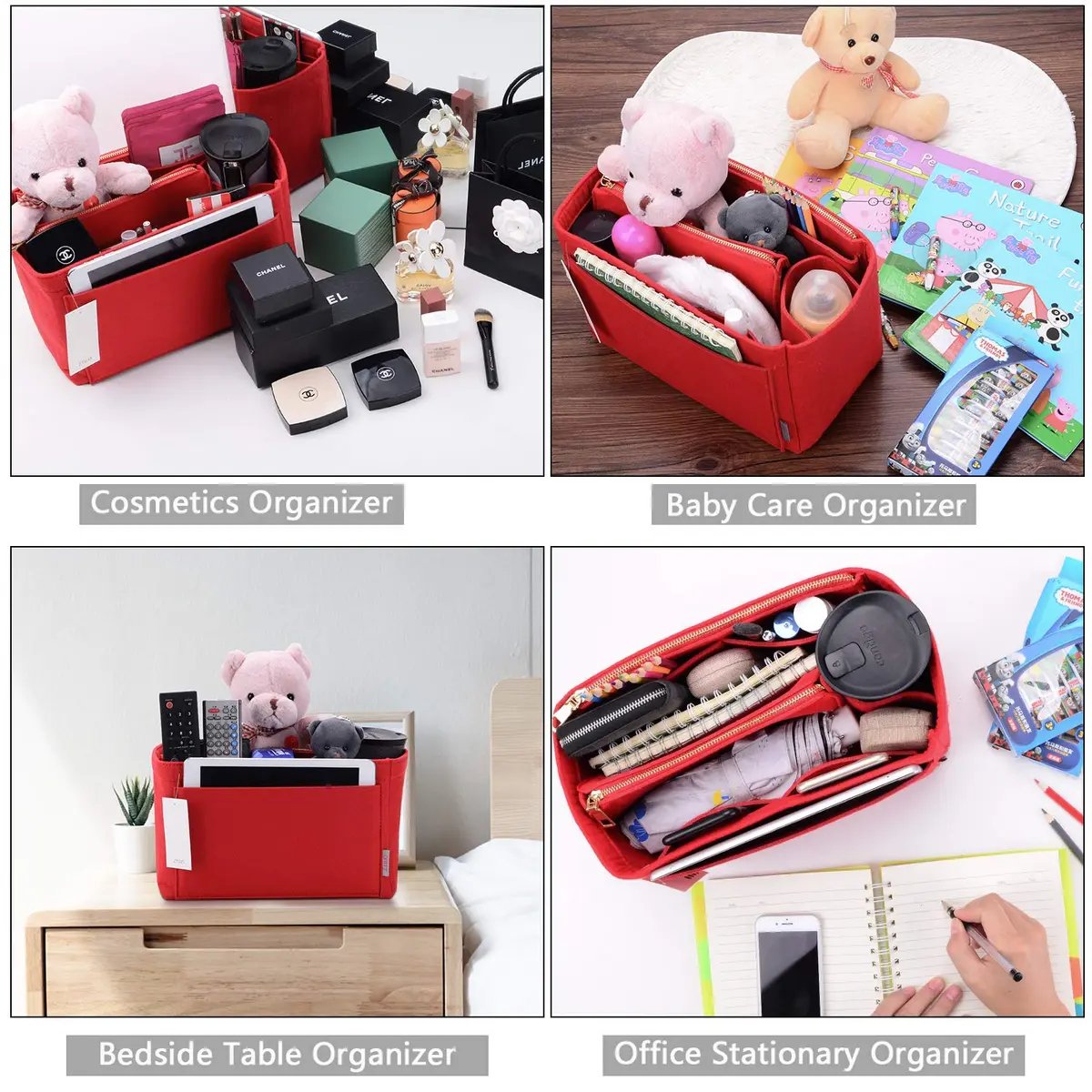ZTUJO X-Large Felt Purse Organizer for Handbags & Totes | 6 Color Options, Removable Middle Section, Fits Speedy 40 & Neverfull GM - view 7