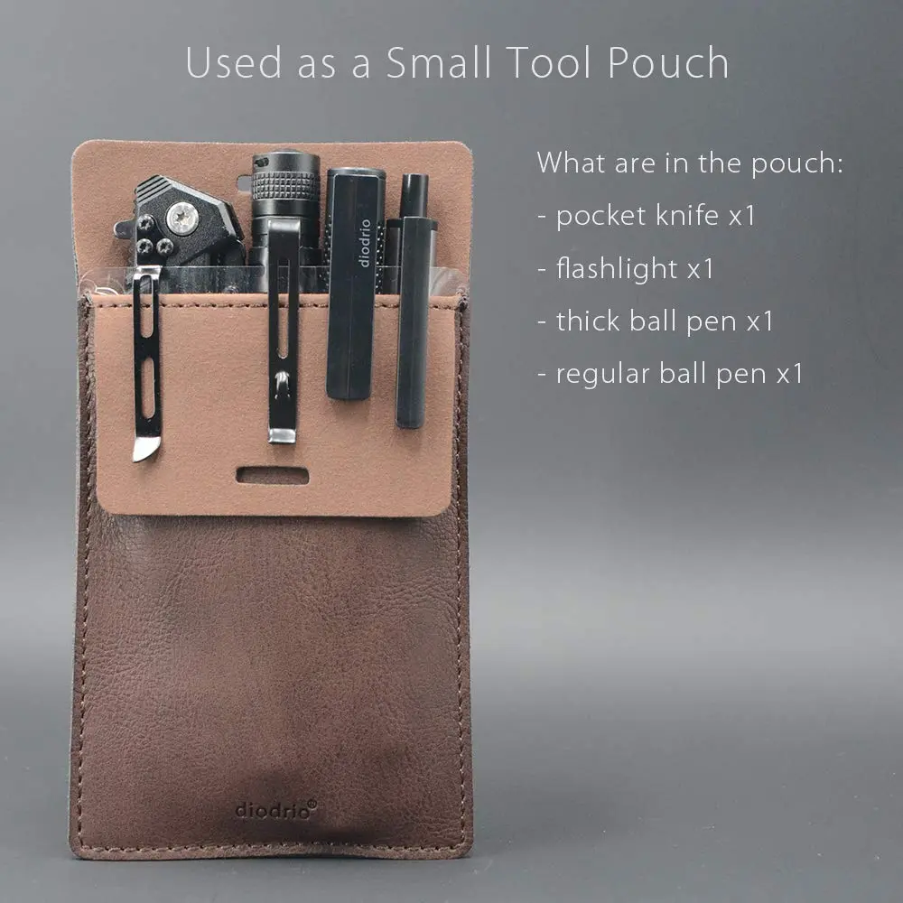 diodrio Leather Pocket Protector for Pens | Thick PU Leather, Holds 5 Pens, No Clip Breakage, for Shirts & Lab Coats (2 Pack) - view 5