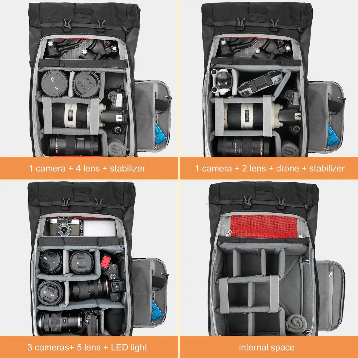 Besnfoto Waterproof Camera Backpack for Photographer | Laptop & Rain Cover Included - view 2
