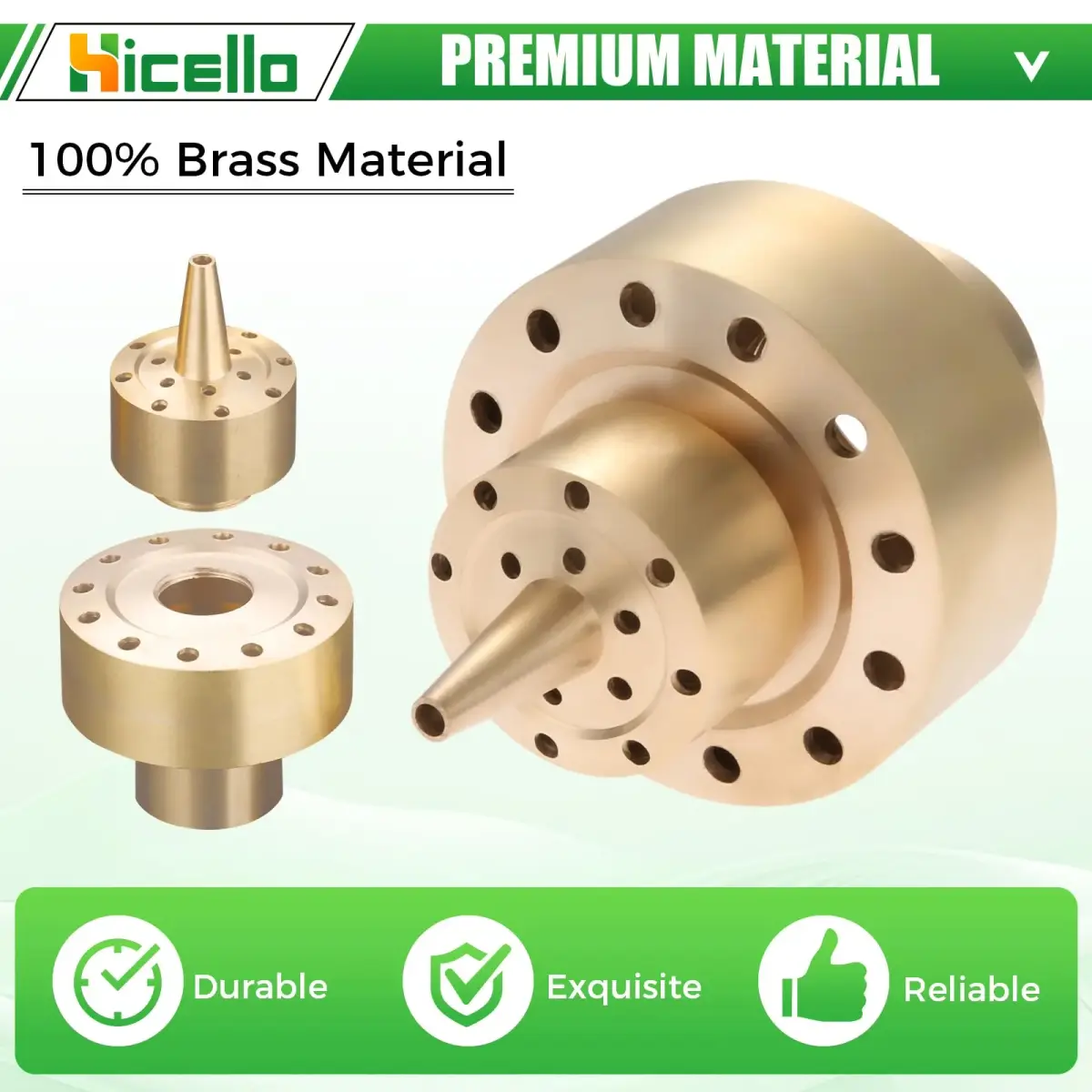 Hicello Brass Fountain Nozzle for Ponds & Water Gardens | 1 Inch (G1/DN25) Inlet, 1.26 Inch Outlet - view 5