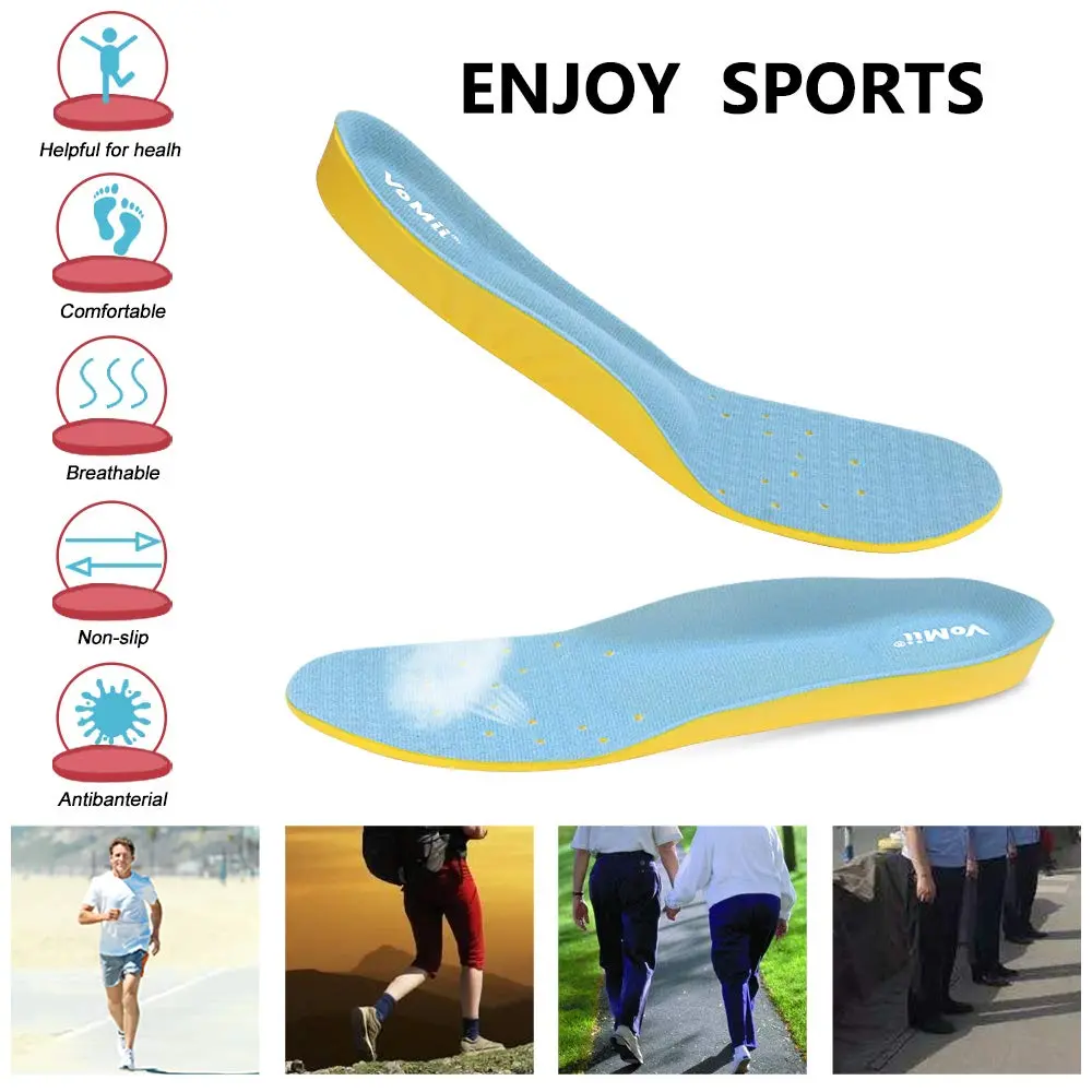 VoMii Unisex Shoe Insoles High Arch Support Foam | Plantar Fasciitis Relief, Shock Absorption, Breathable Comfort - view 4