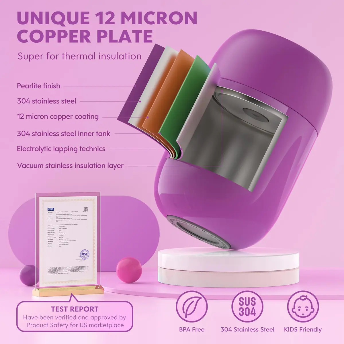 DaCool Insulated Food Jar 16 oz | Vacuum Stainless Steel Kids Thermo Leak Proof - view 2