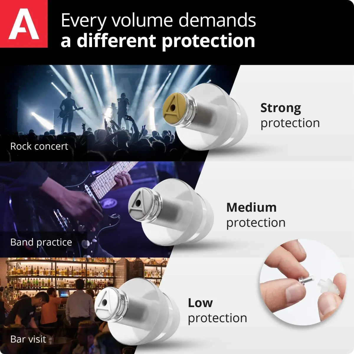 Alpine MusicSafe Pro High Fidelity Earplugs for Musicians 16/19/22 dB | Professional Hearing Protection - view 3