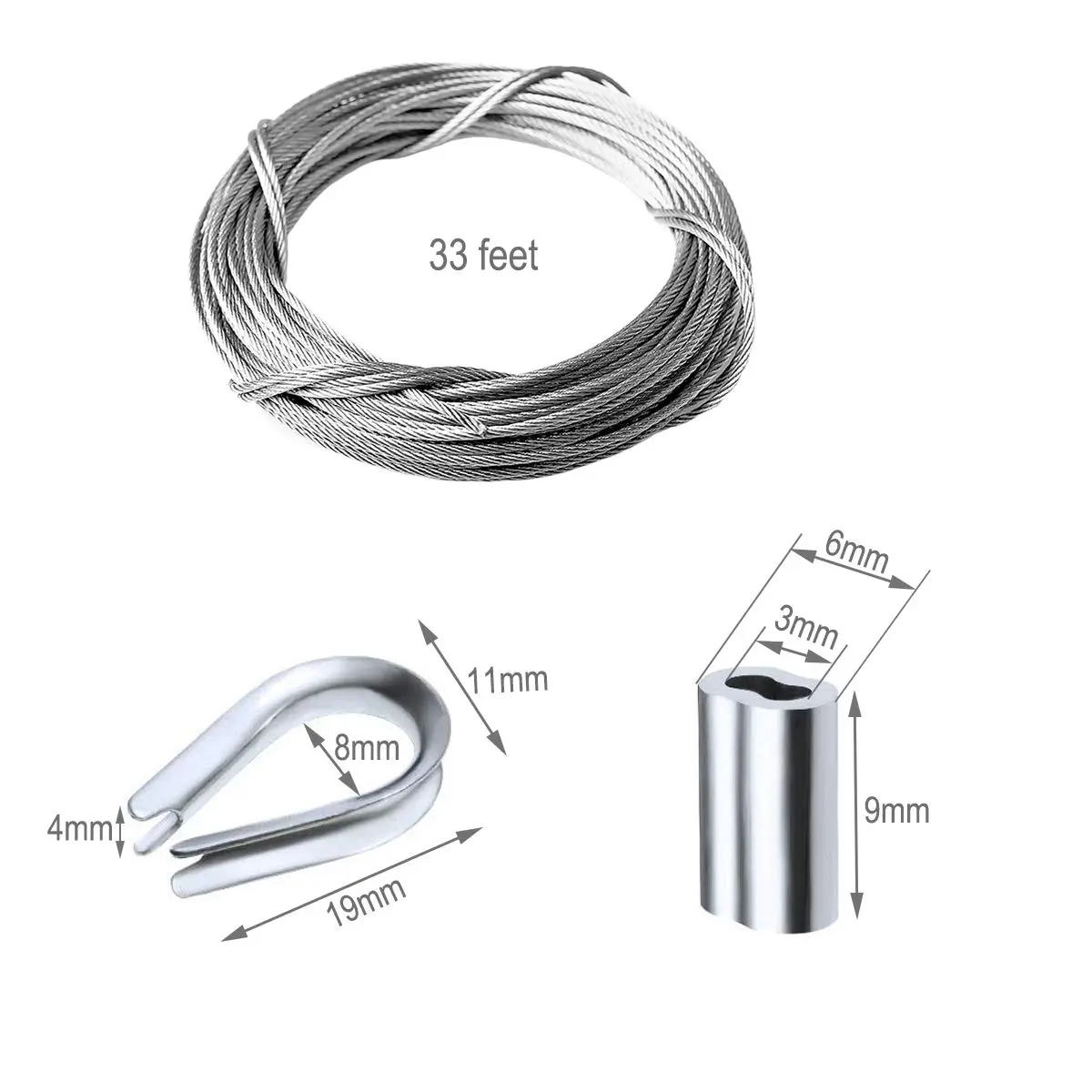 Amadget 316 Stainless Steel Cable for Railing 1/16" x 33 Feet | Marine Grade, Heavy Gauge, Weather Resistant - view 2