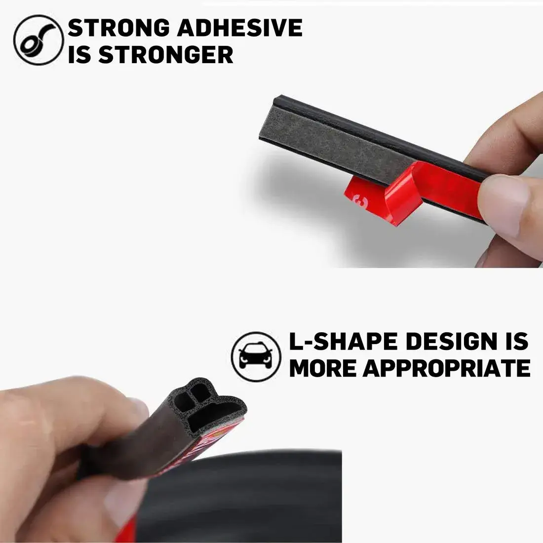 CloudBuyer Universal Car Weather Stripping 16.5ft | L-Shape EPDM Rubber Seal for Doors, Windows, Engine Hood - view 5