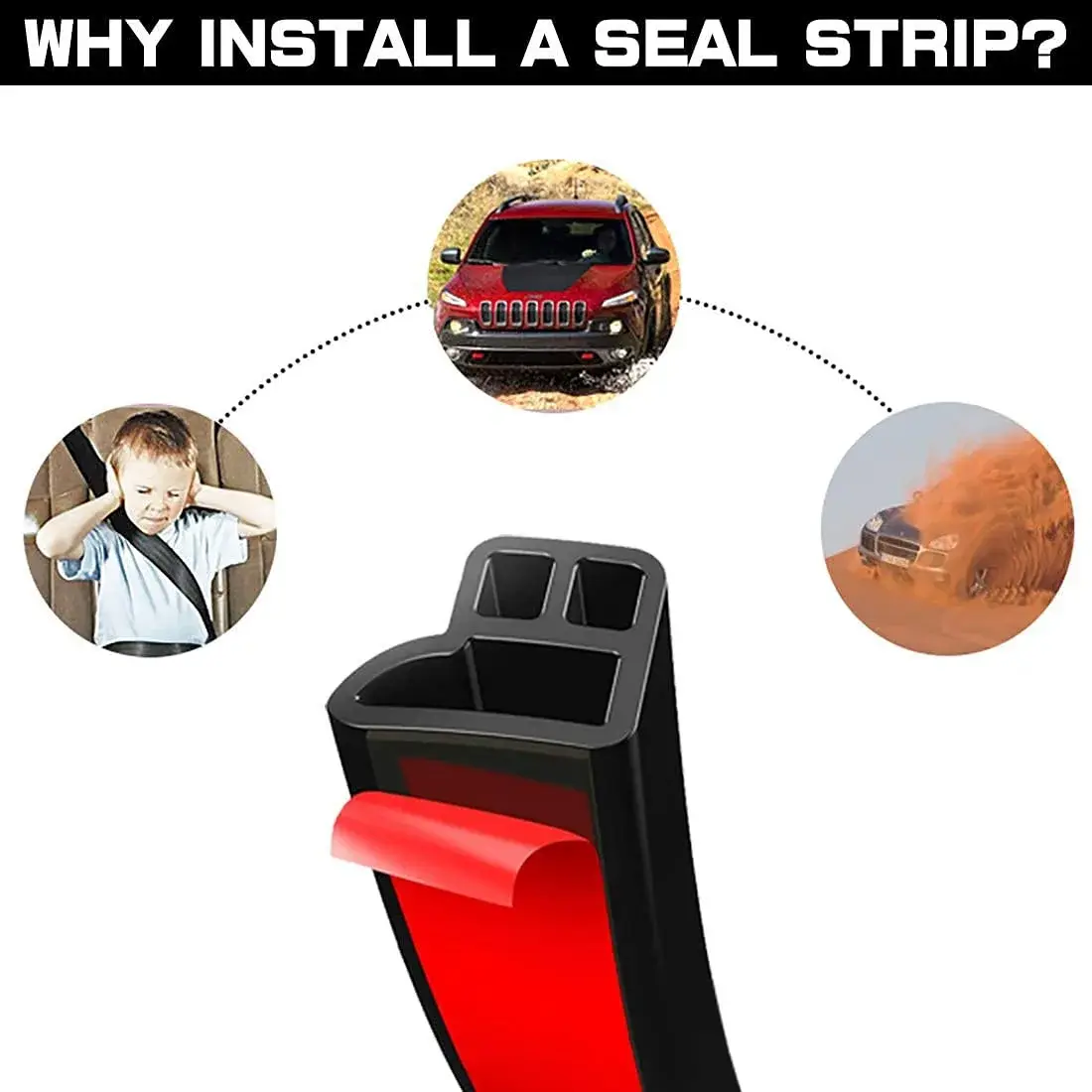 CloudBuyer Universal Car Weather Stripping 16.5ft | L-Shape EPDM Rubber Seal for Doors, Windows, Engine Hood - view 3