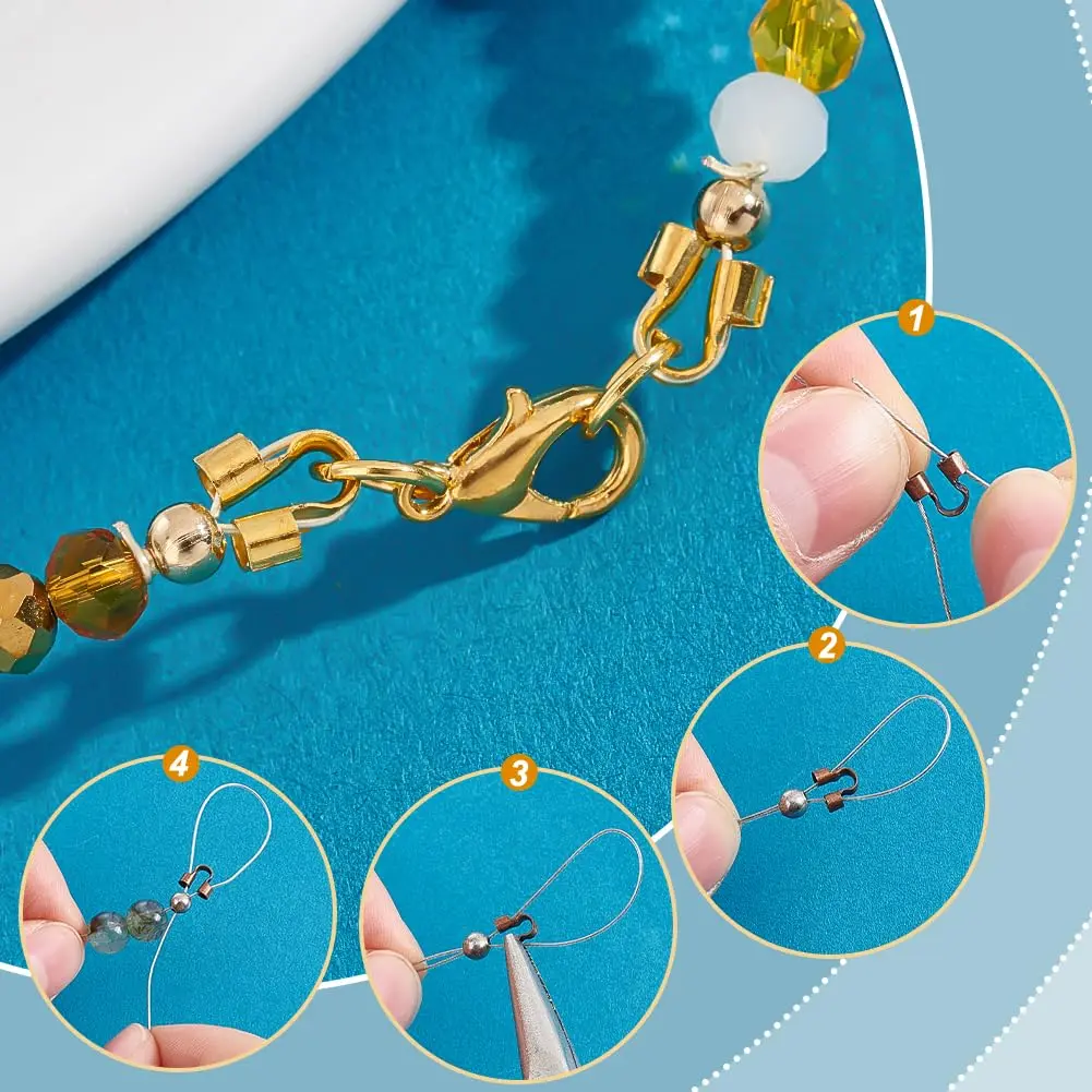 PH PandaHall Jewelry Wire Guardians 240 pcs 6 Colors Brass Wire Protectors | Horseshoe Shape for Jewelry DIY - view 4