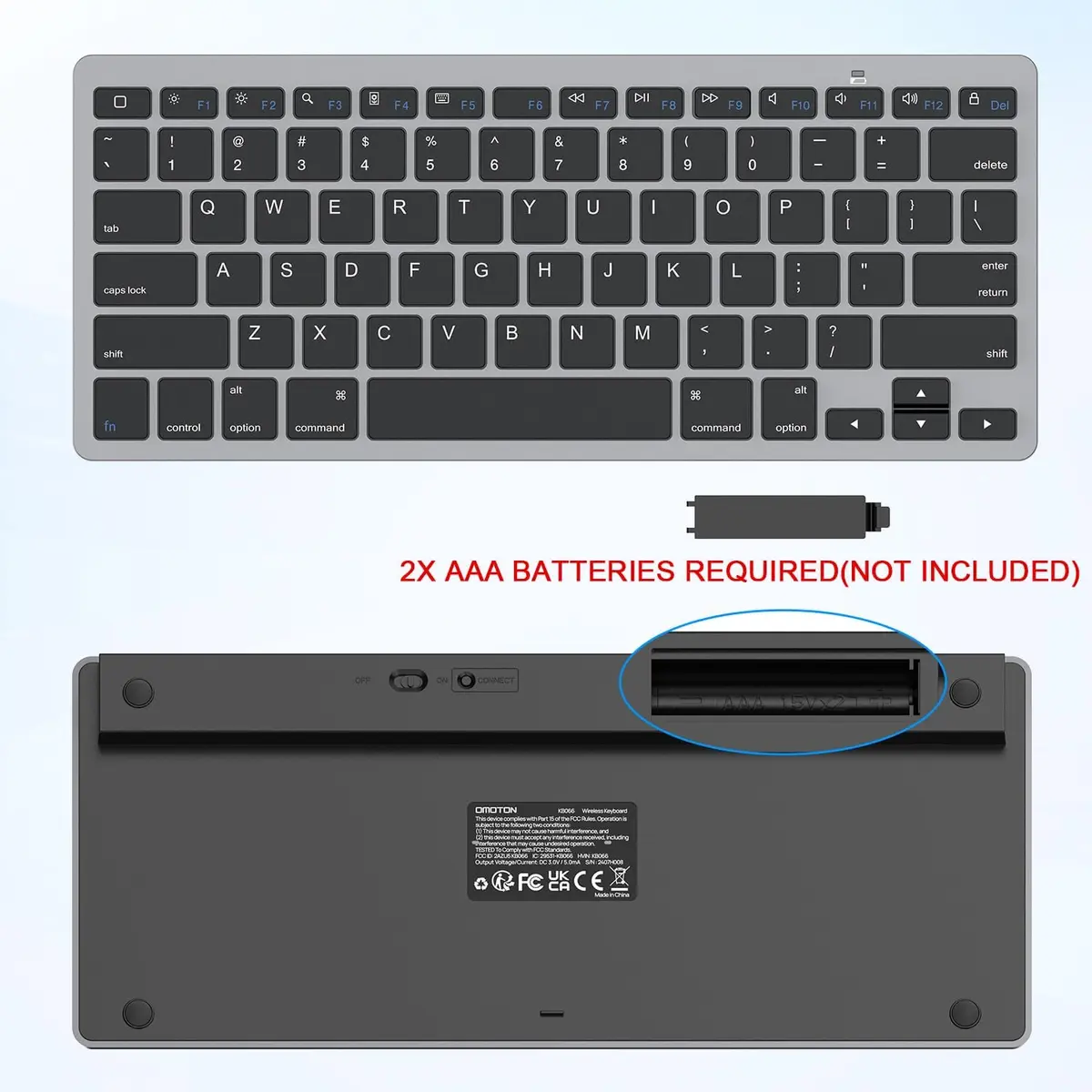 OMOTON Wireless Keyboard for iPad, iPad Pro, Air, Mini | Compact Ultra Slim Size & Bluetooth - view 5