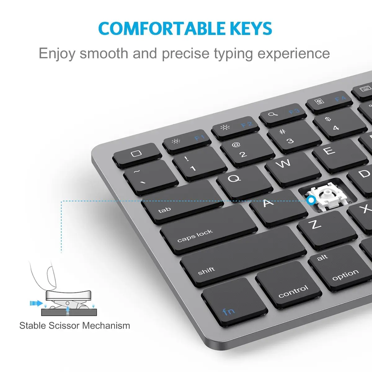 OMOTON Wireless Keyboard for iPad, iPad Pro, Air, Mini | Compact Ultra Slim Size & Bluetooth - view 6