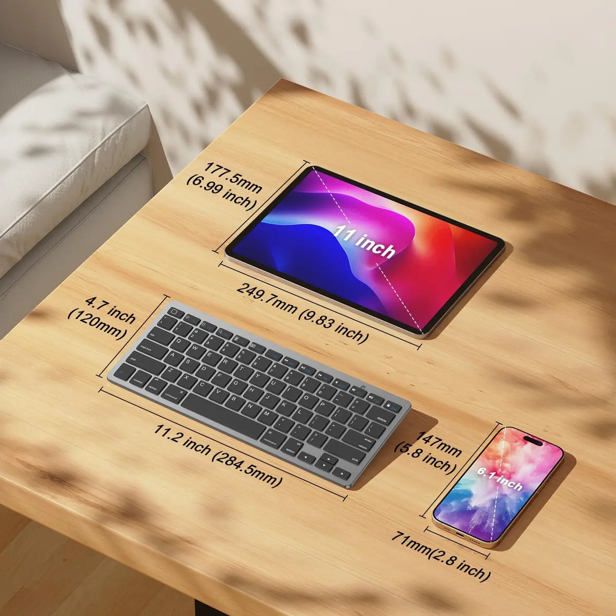 OMOTON Wireless Keyboard for iPad, iPad Pro, Air, Mini | Compact Ultra Slim Size & Bluetooth - view 2