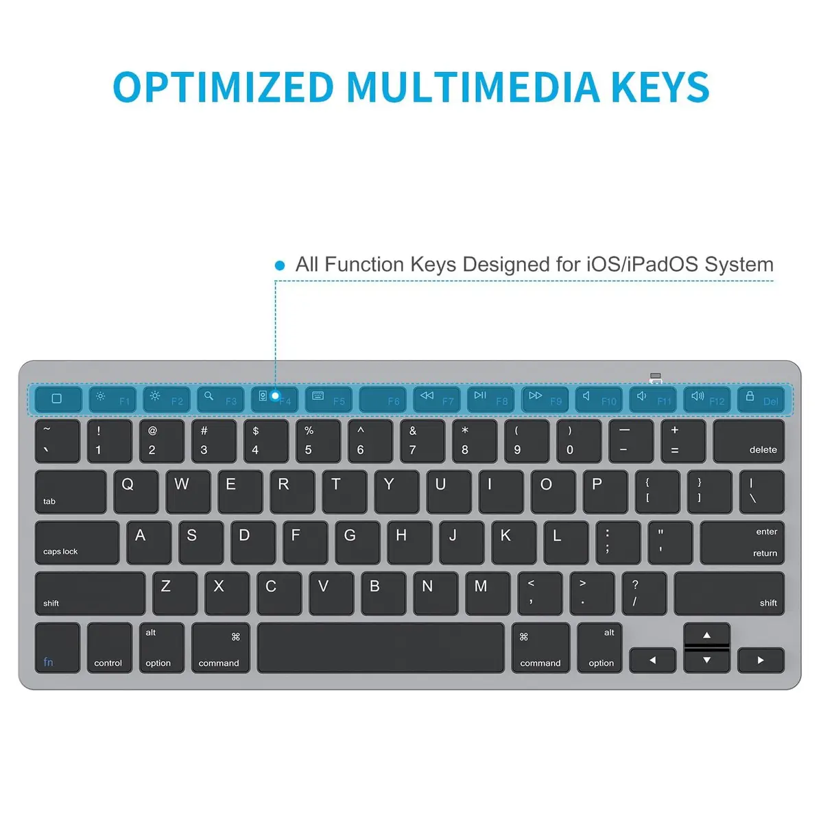 OMOTON Wireless Keyboard for iPad, iPad Pro, Air, Mini | Compact Ultra Slim Size & Bluetooth - view 3