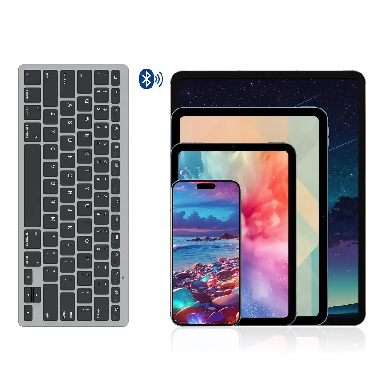 OMOTON Wireless Keyboard for iPad, iPad Pro, Air, Mini | Compact Ultra Slim Size & Bluetooth - view 4