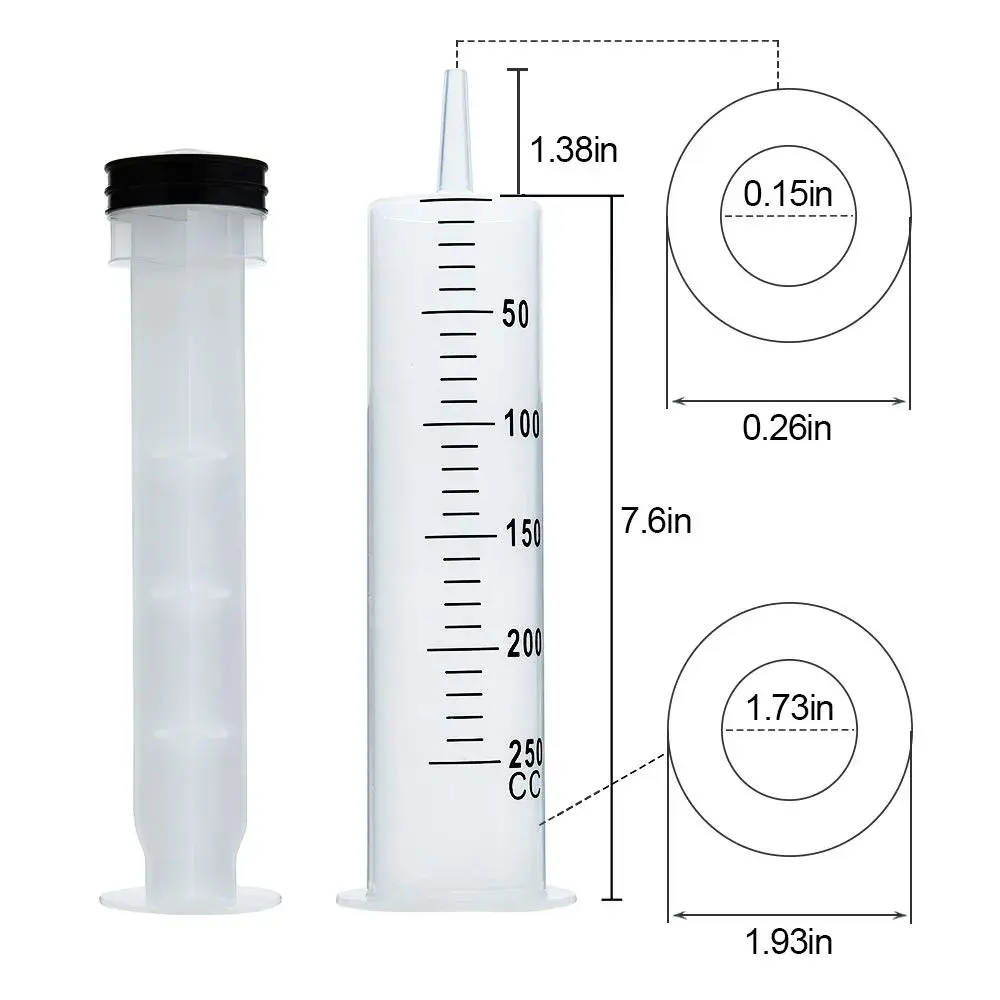 A AKRAF 250ml Extra Large Syringe with Tube and Needle | Industrial Use Only - view 6
