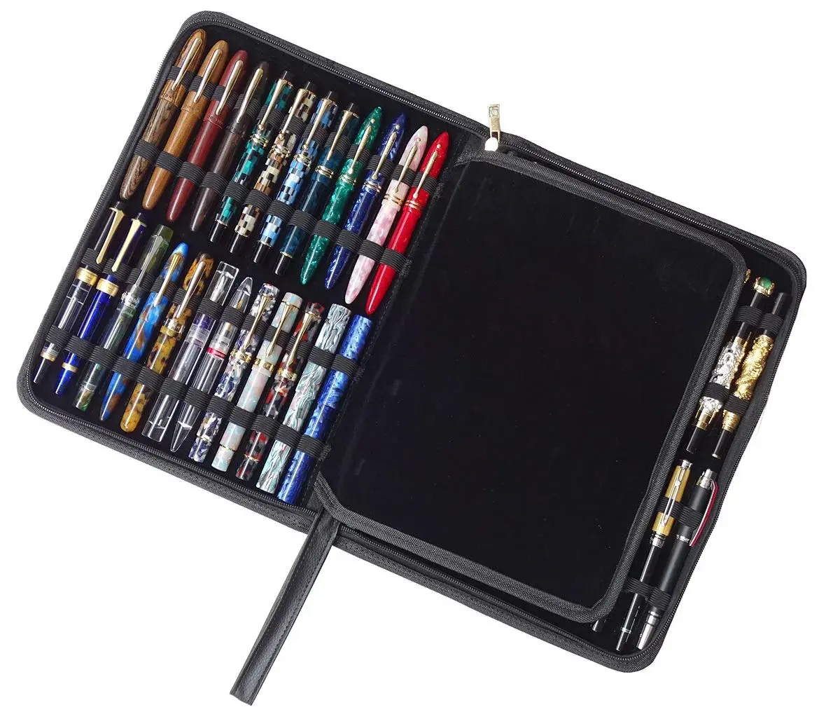 erofa 48 Fountain Pen Case PU Leather, Rollerball Pen Display Holder Bag 33cm (12.99in) | Organizes 48 Pens Securely - main product image