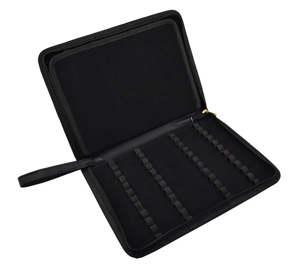 erofa 48 Fountain Pen Case PU Leather, Rollerball Pen Display Holder Bag 33cm (12.99in) | Organizes 48 Pens Securely - view 3