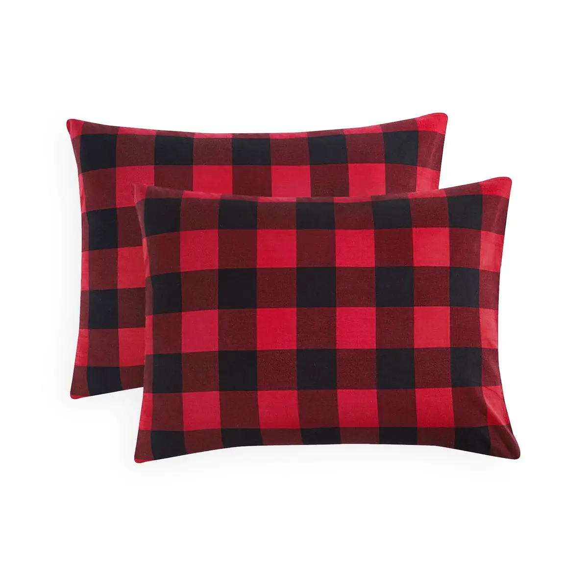 Wake In Cloud Plaid Pillow Cases King Size 20x36 Inches | Buffalo Check Gingham Farmhouse Style - main product image