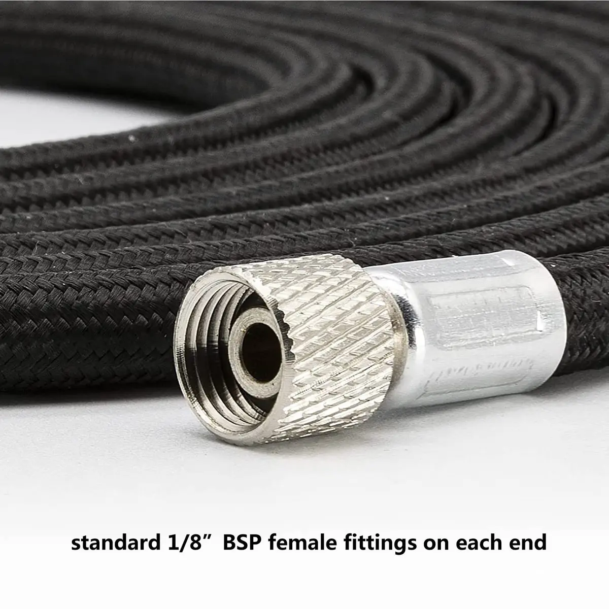 JOYABEST 6ft (1.8m) Braided Airbrush Hose Kit with 3 Adapters | Universal 1/8" BSP Connections & NPT/Badger/Paasche Conversion - view 7