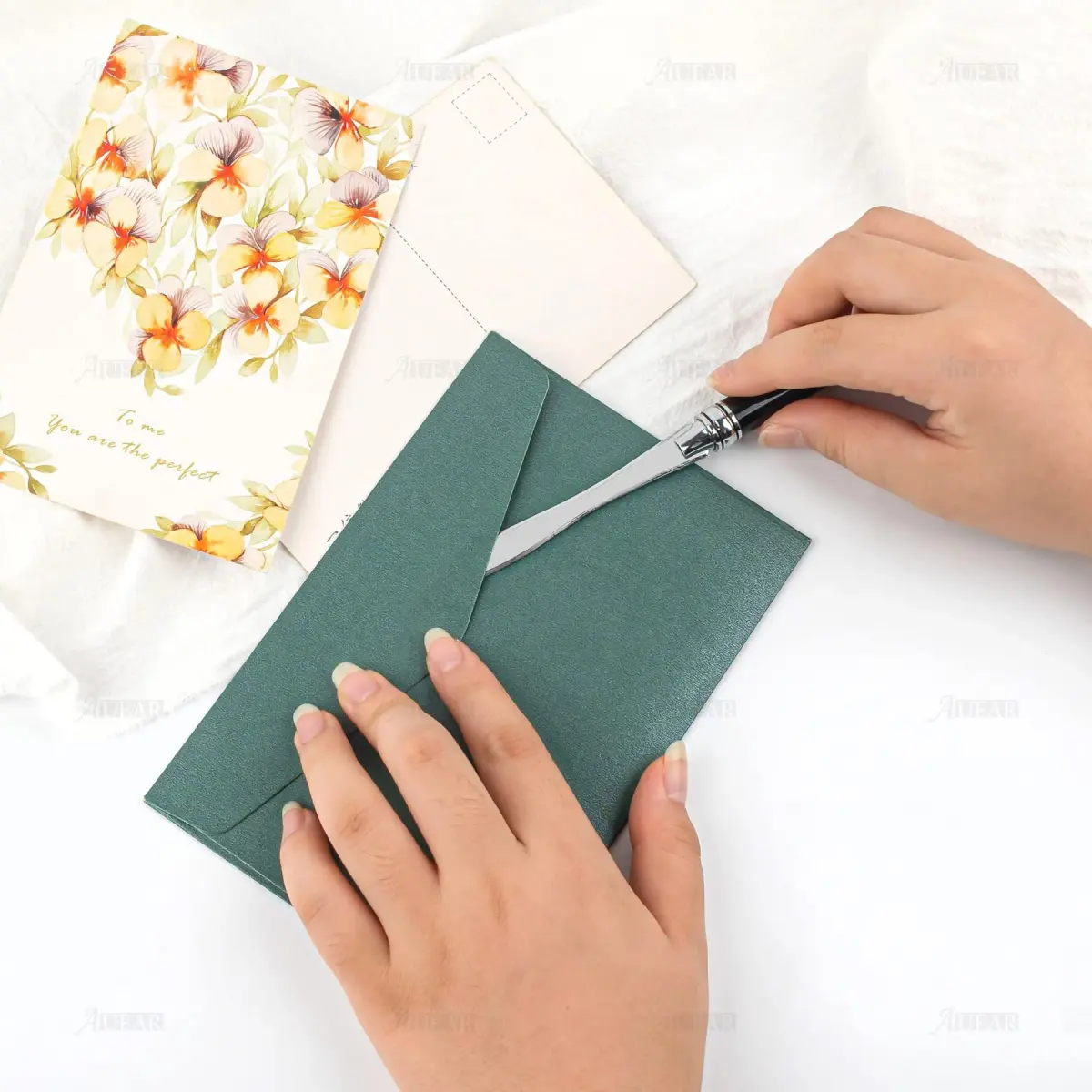 AUEAR Black Metal Letter Opener | 16 cm (6.3 inch) Envelope Slitter - view 3
