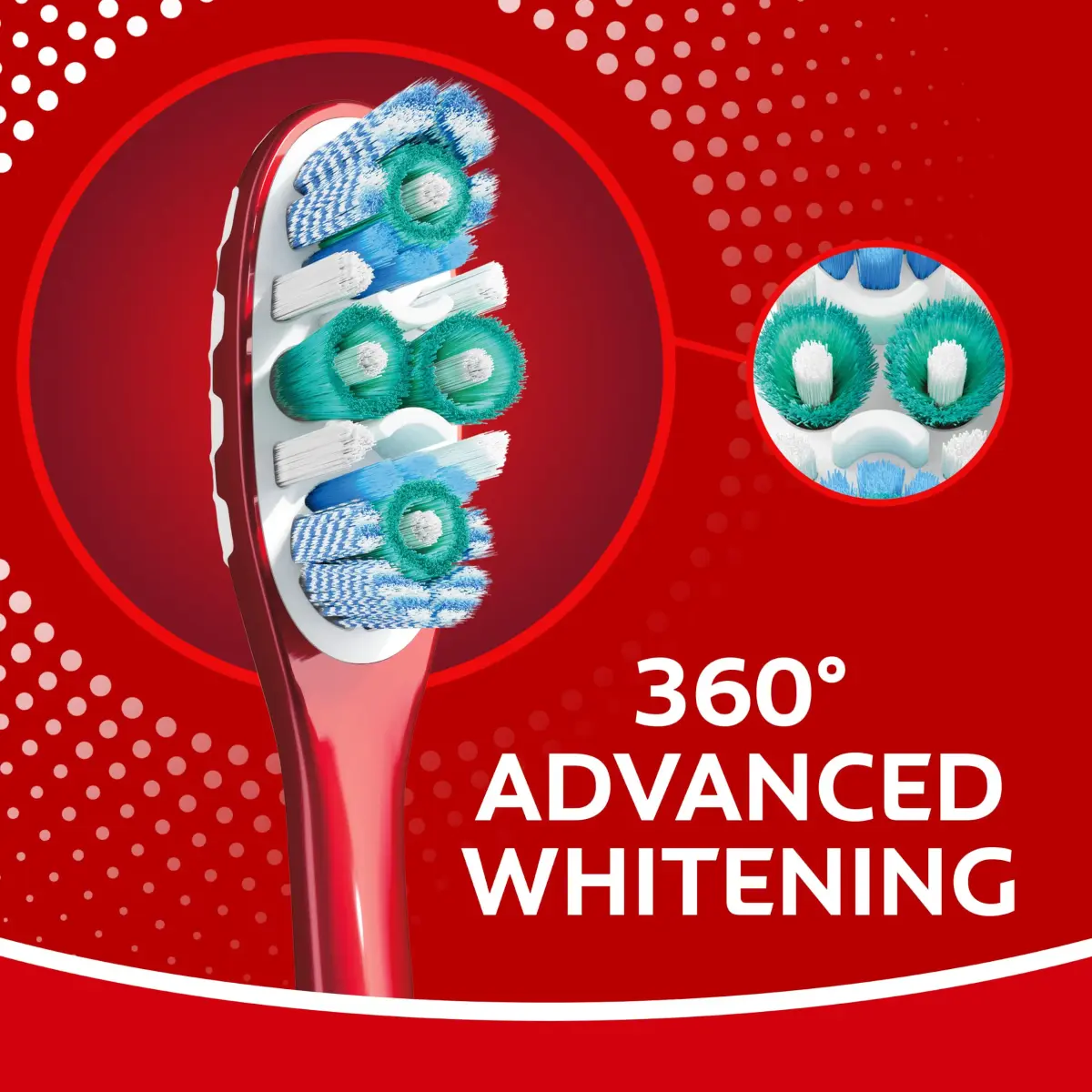 Colgate 360 Advanced Whitening Toothbrush Medium Bristles 2-Pack | Whitens Teeth & Cleans Whole Mouth - view 3