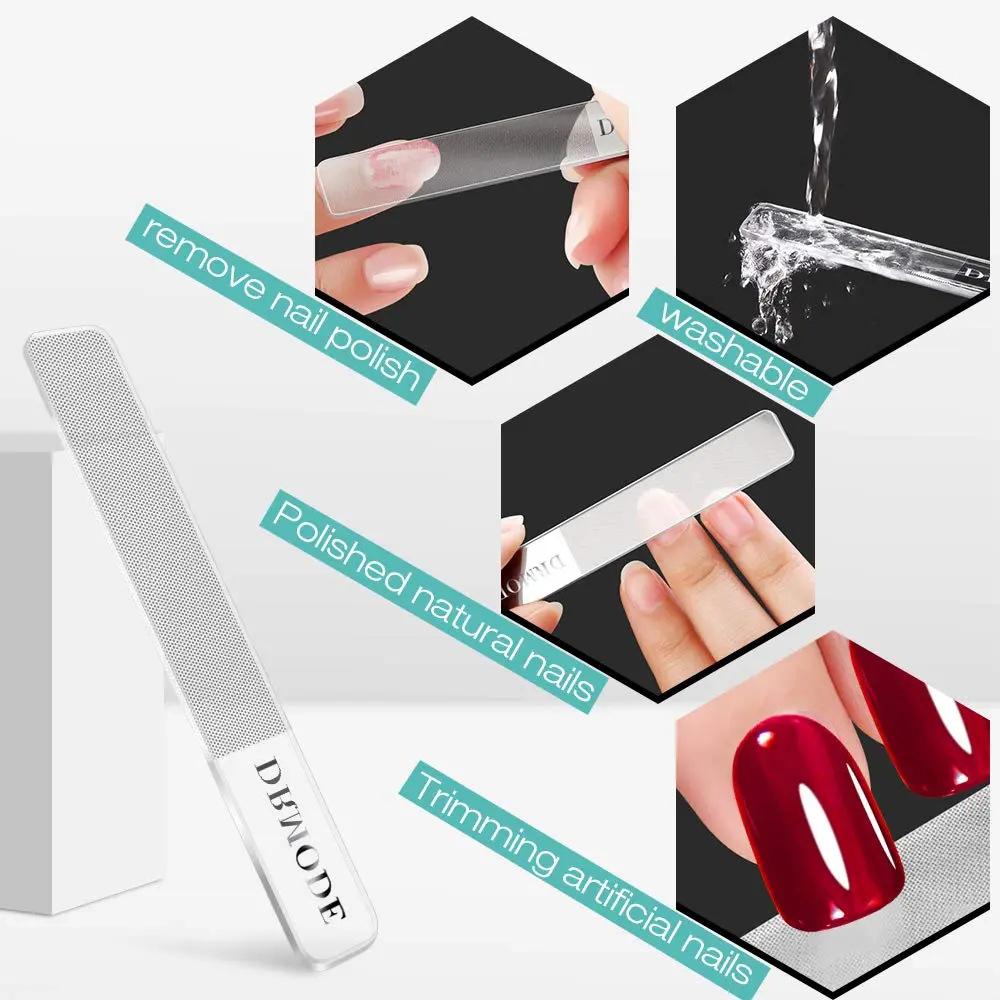 DRMODE Nano Glass Nail File 2PC | Harmless, Reusable & Washable for Natural Nails - view 5