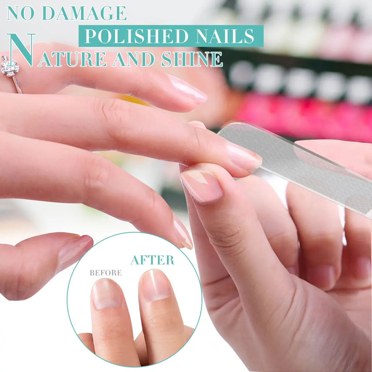 DRMODE Nano Glass Nail File 2PC | Harmless, Reusable & Washable for Natural Nails - view 2