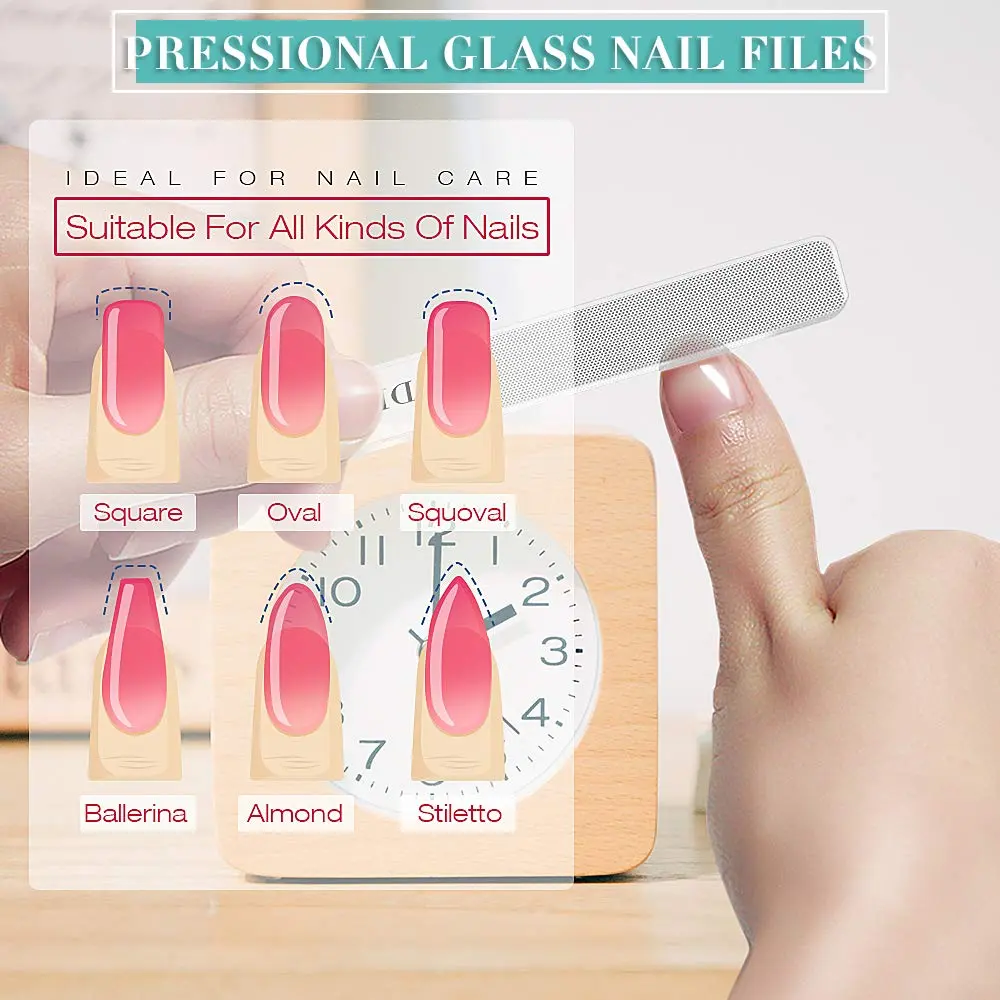 DRMODE Nano Glass Nail File 2PC | Harmless, Reusable & Washable for Natural Nails - view 3
