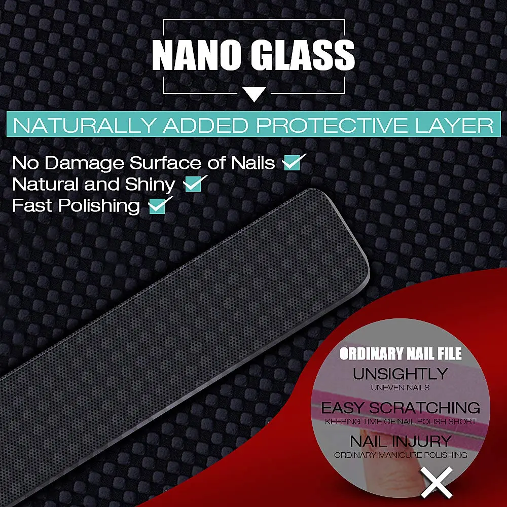 DRMODE Nano Glass Nail File 2PC | Harmless, Reusable & Washable for Natural Nails - view 4