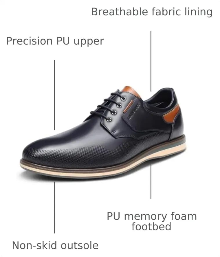 Bruno Marc Men's Casual Dress Business Formal Oxfords,8/Navy,12 | Classic Comfort & Style - view 4