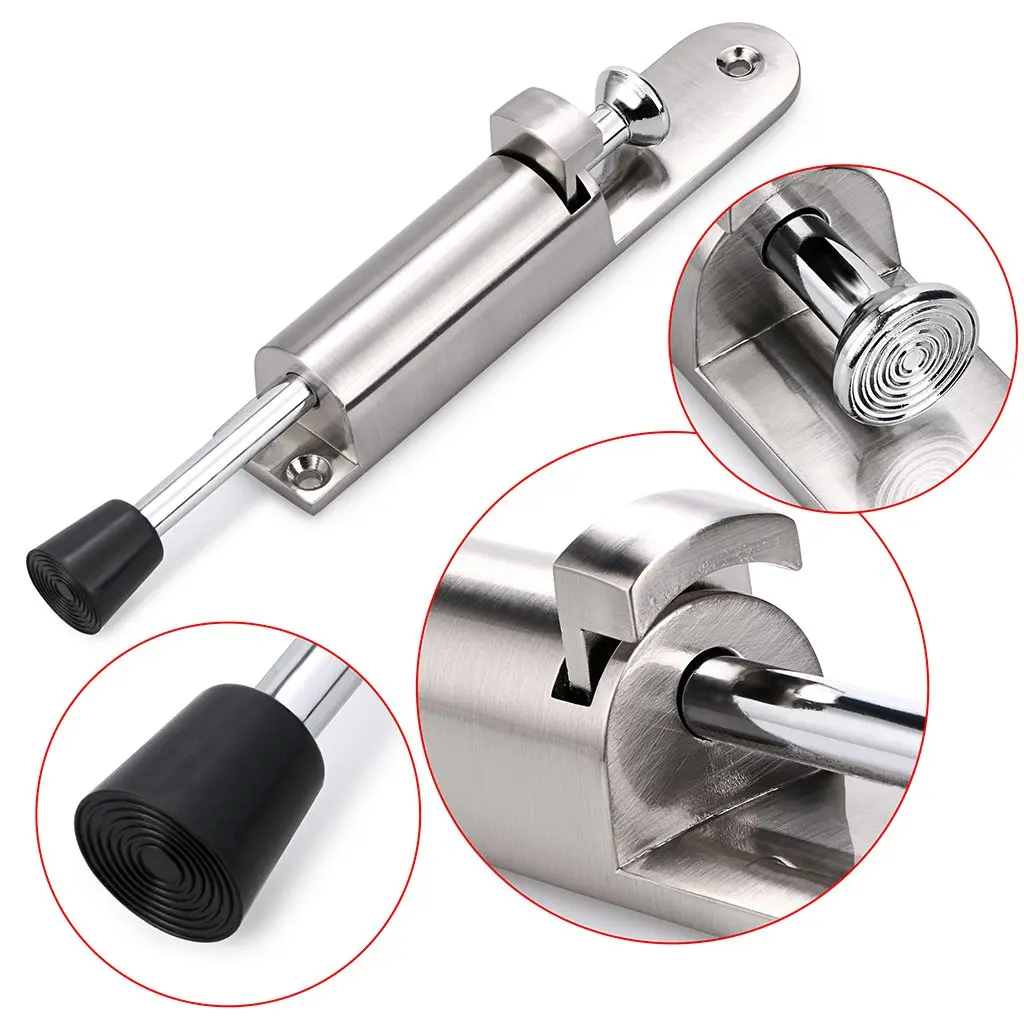Sumnacon Kickdown Door Stop Silver | Stainless Steel Easy Step Door Stopper with Rubber Foot - view 5
