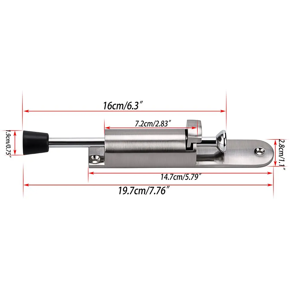Sumnacon Kickdown Door Stop Silver | Stainless Steel Easy Step Door Stopper with Rubber Foot - view 3