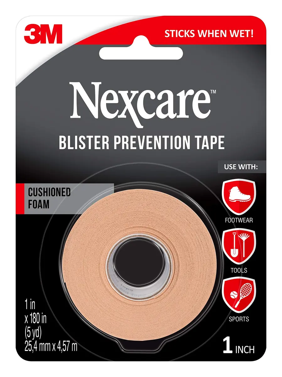 Nexcare Blister Prevention Tape Waterproof Foam 1 In x 5 Yds | Cushions & Protects Skin - main product image
