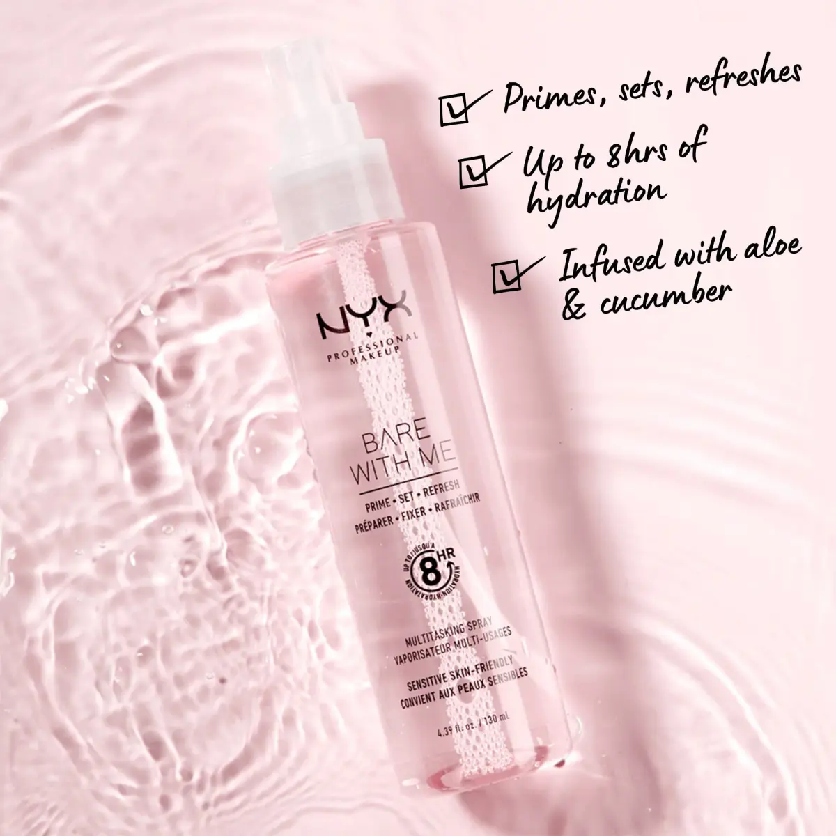 NYX PROFESSIONAL MAKEUP Bare With Me Multitasking Face Primer & Setting Spray 125ml (4.39 Fl Oz) | Vegan Formula for Dewy Glow - view 2