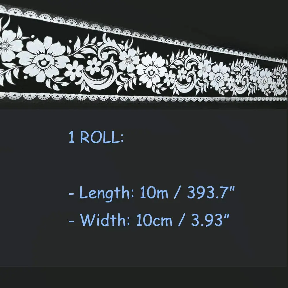 AS sale Floral Lace Wallpaper Border 10m x 10cm | Self-Adhesive, Waterproof, Easy Install - view 5