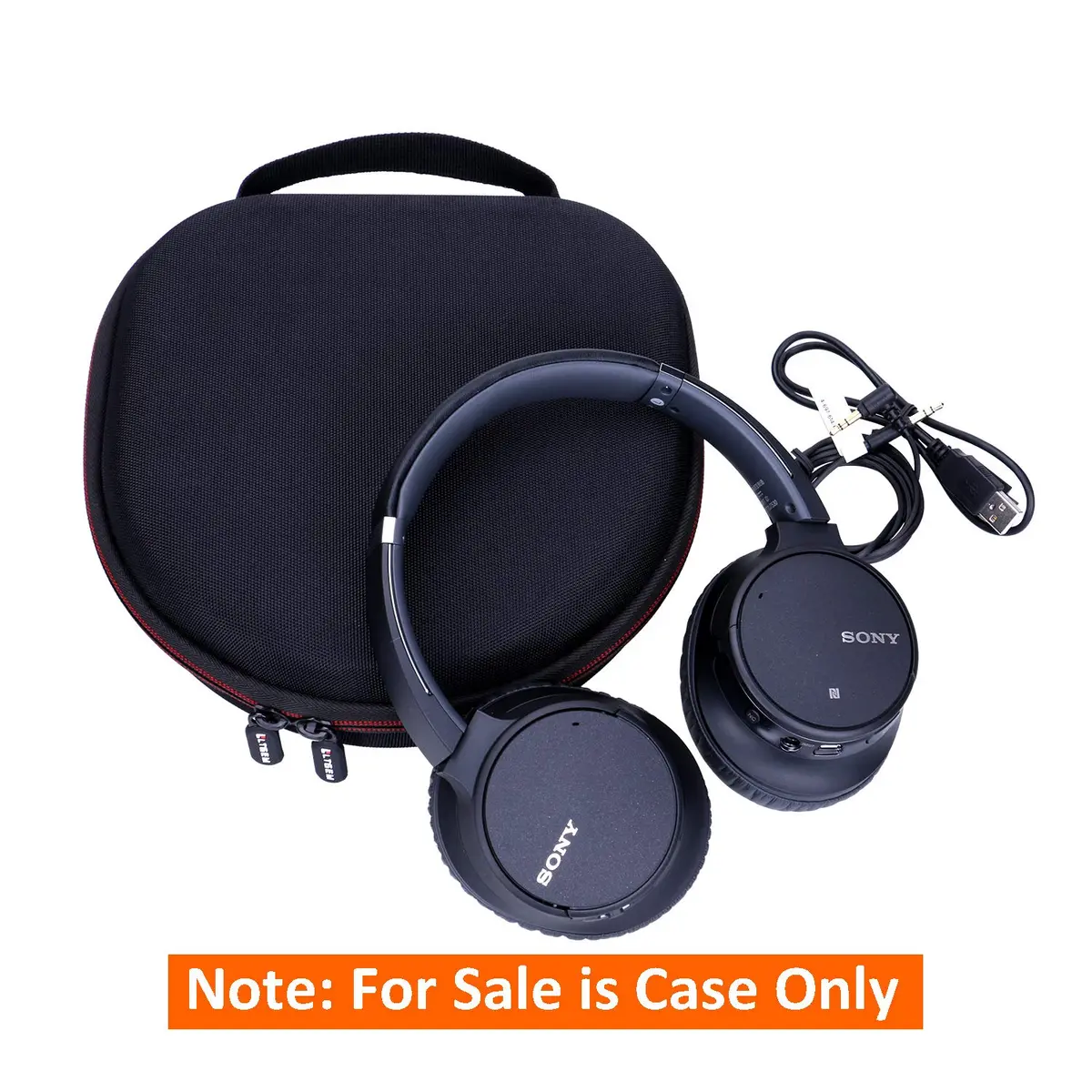 L LTGEM Case for Sony WH-CH720N/WH-CH520 Noise Canceling Wireless Headphones Gray | Hard Travel Cover 9"L - view 5