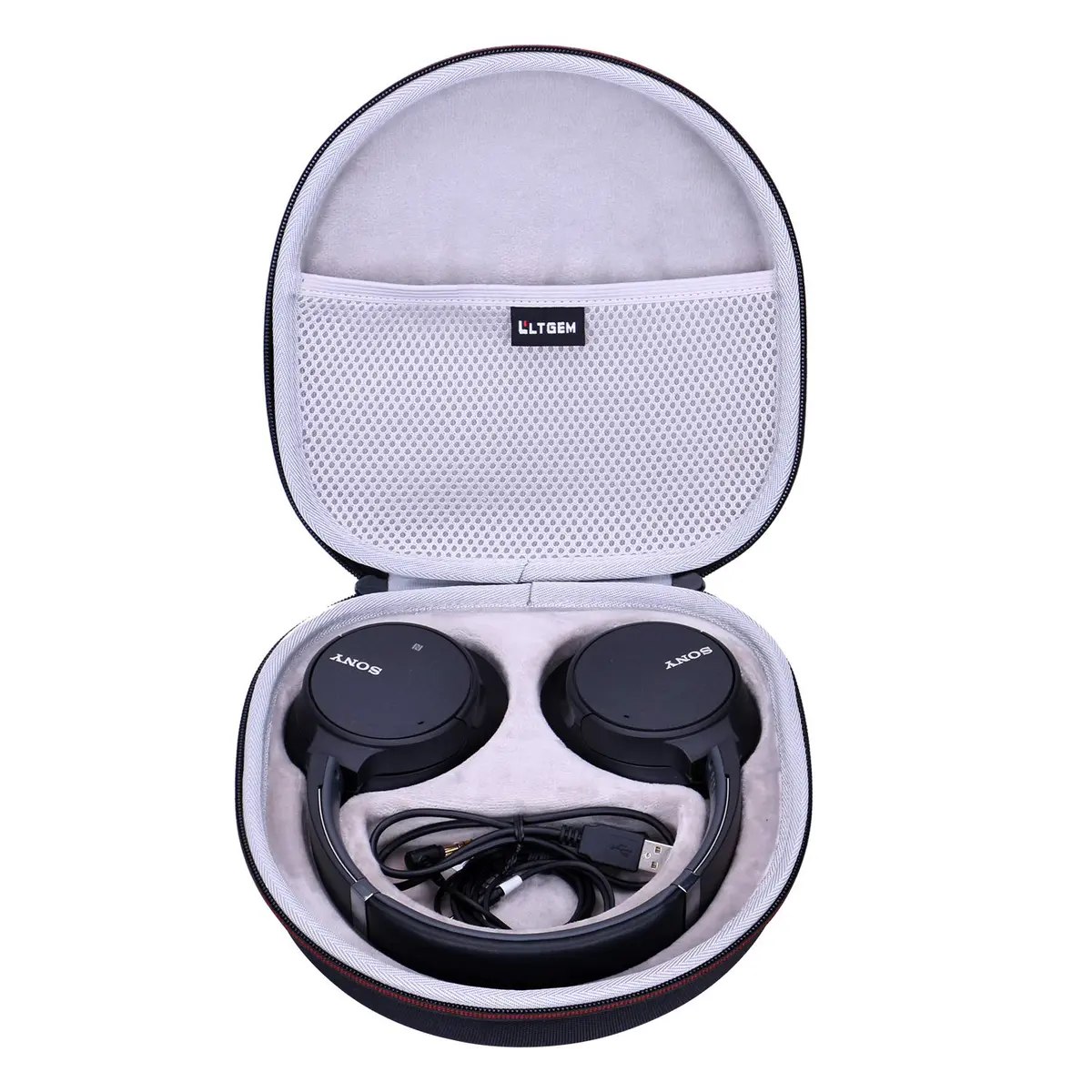 L LTGEM Case for Sony WH-CH720N/WH-CH520 Noise Canceling Wireless Headphones Gray | Hard Travel Cover 9"L - view 8