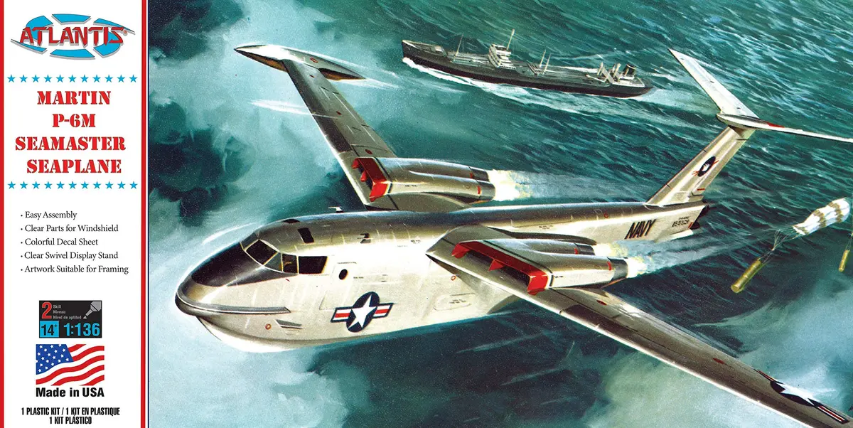 Atlantis ART_CRAFT_KIT 1:136 Martin P6M Seamaster | Vintage Model Kit with Vinyl Tires & Opening Doors - main product image