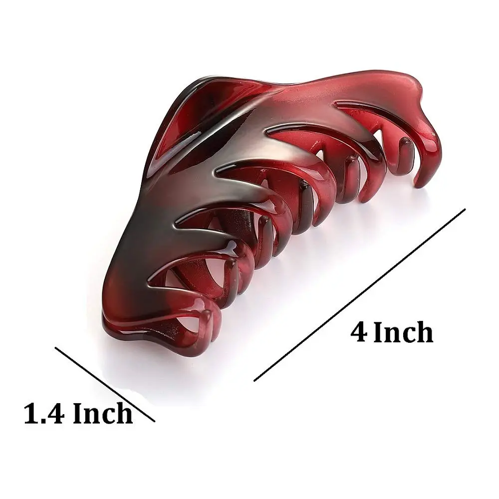 Liasun Hair Claw Clip, Medium Strong Hold, Delicate Design, 1 Count, Wine Red | Suitable for All Hair Types - view 2