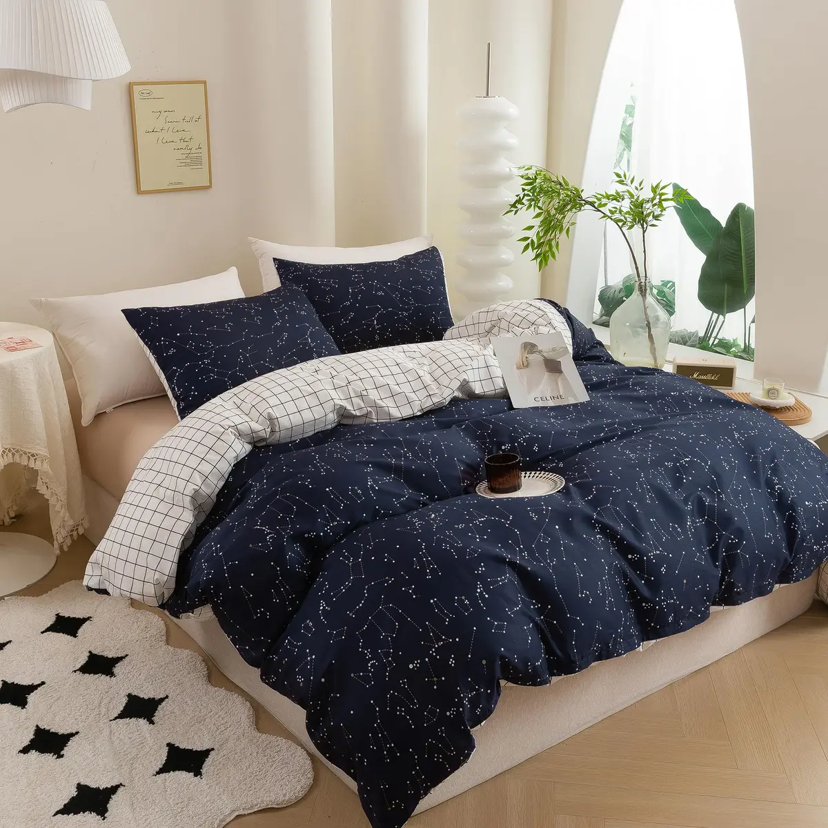 ECOCOTT Queen Duvet Cover Set 100% Cotton | Breathable & Soft Bedding for Sensitive Skin - view 4