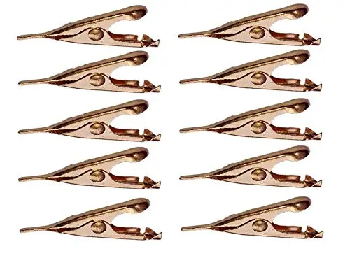 Corpco Micro Toothless Alligator Test Clips, Copper Plated with Smooth Microscopic Tip, 5amp (10 Pack) | 1.1 inch (2.8 cm) Length - main product image