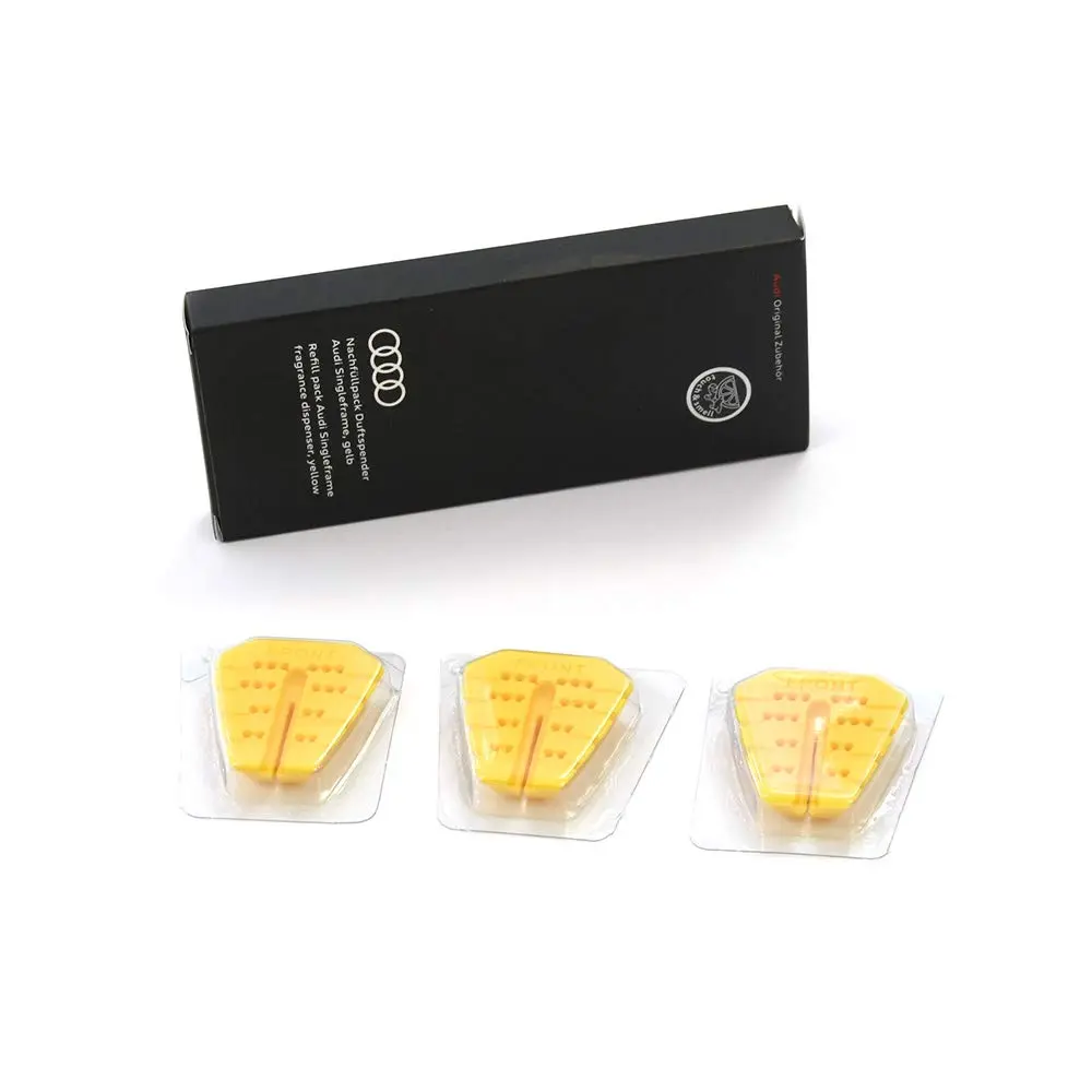 Audi 81A087009B Refill Pack Single Frame Fragrance Diffuser Yellow Invigorating | Refreshing Lemon & Ginger Scent, 0.23 Fl Oz (Pack of 3) - main product image