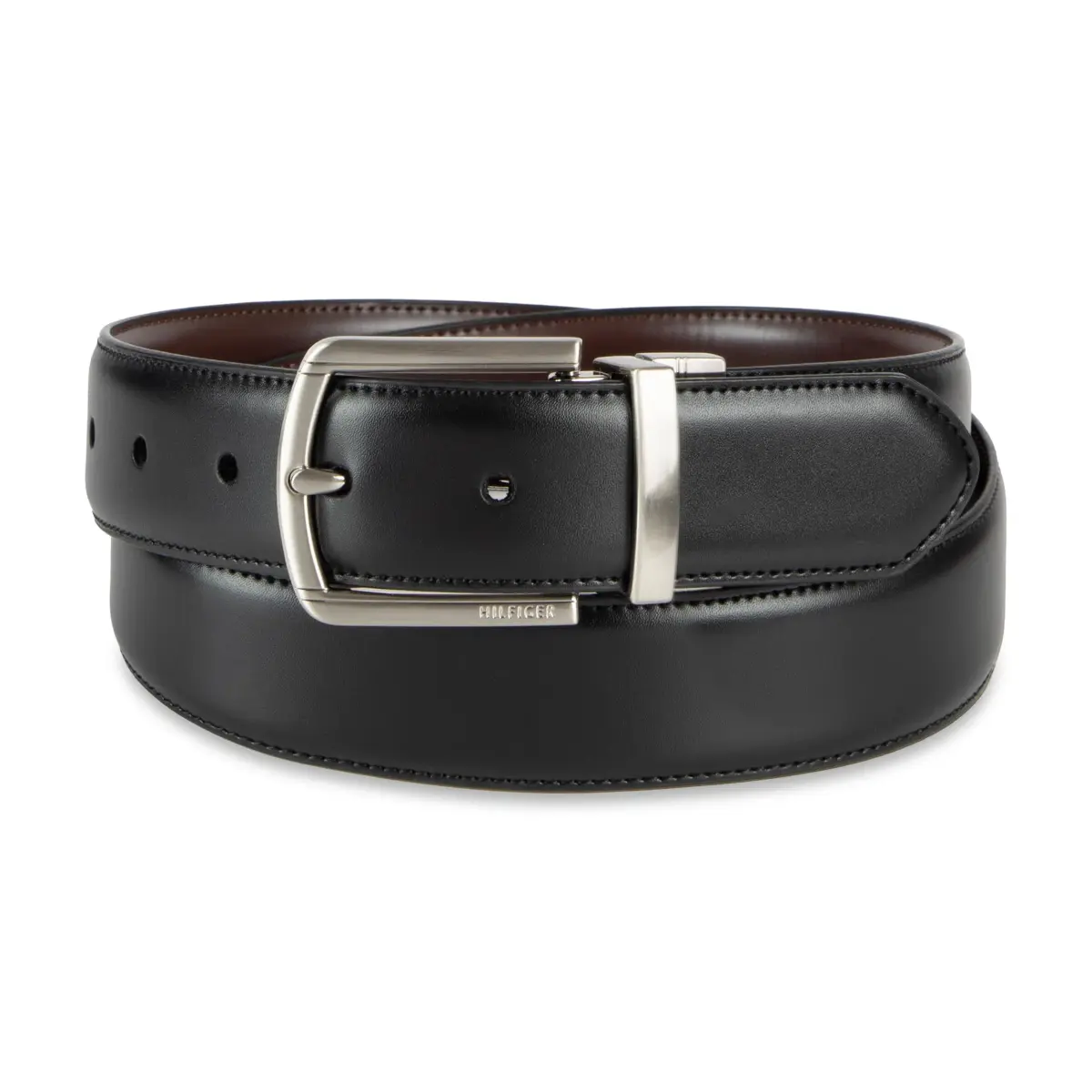 Tommy Hilfiger Men's Reversible Belt in Rich Black/Brown, Medium (34-36 Waist), 1.25-inch Width - view 2