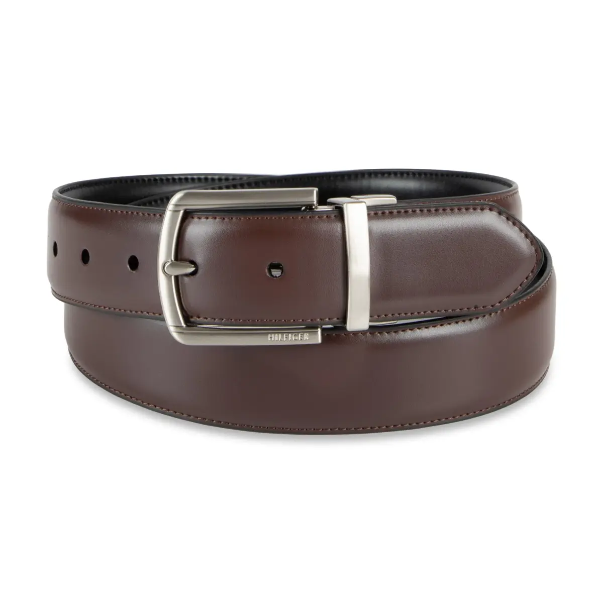 Tommy Hilfiger Men's Reversible Belt in Rich Black/Brown, Medium (34-36 Waist), 1.25-inch Width - view 3