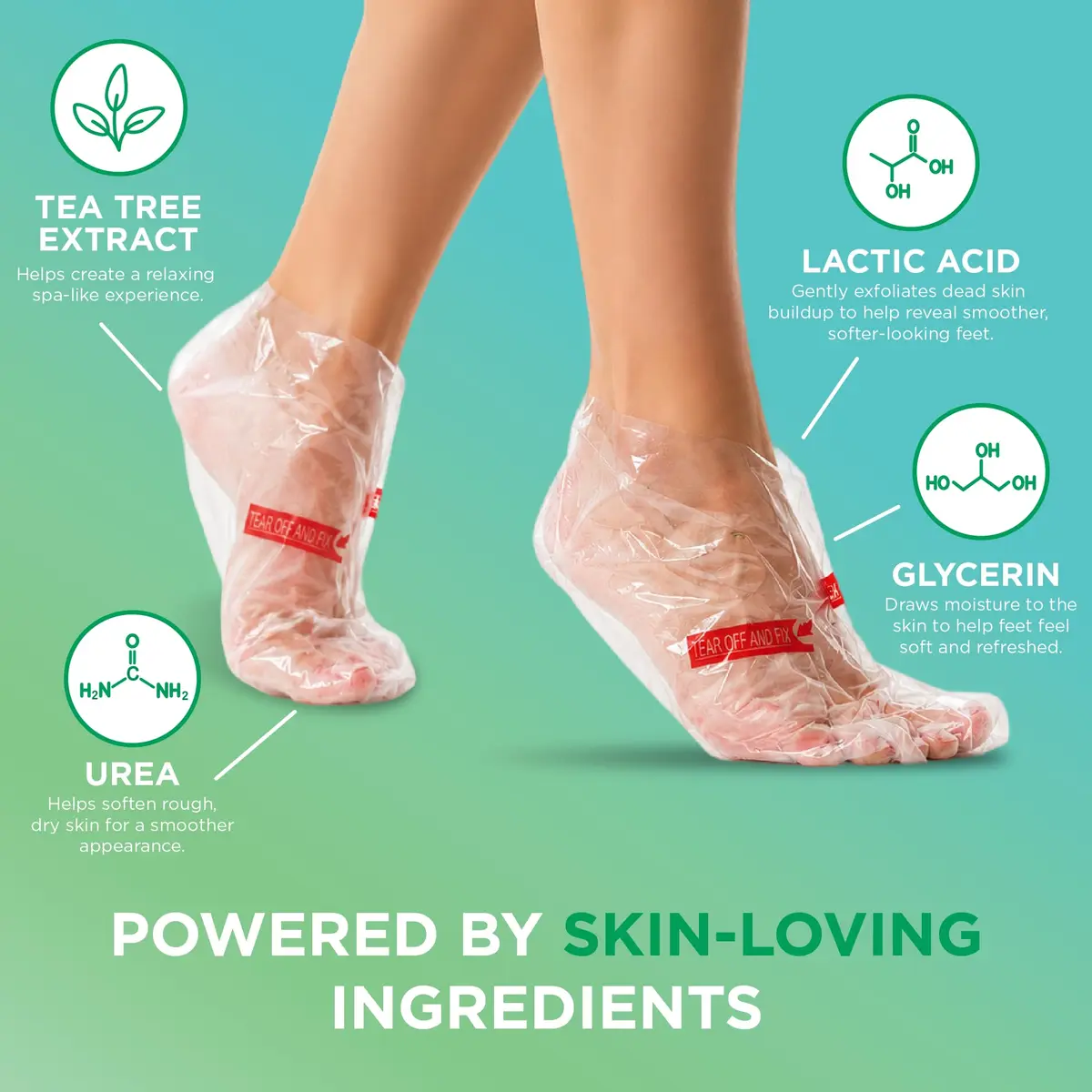 DERMORA Foot Peel Mask, Exfoliating Foot Peeling Mask, 2 Pairs, Tea Tree | Gentle Exfoliation for Dry Feet - view 7